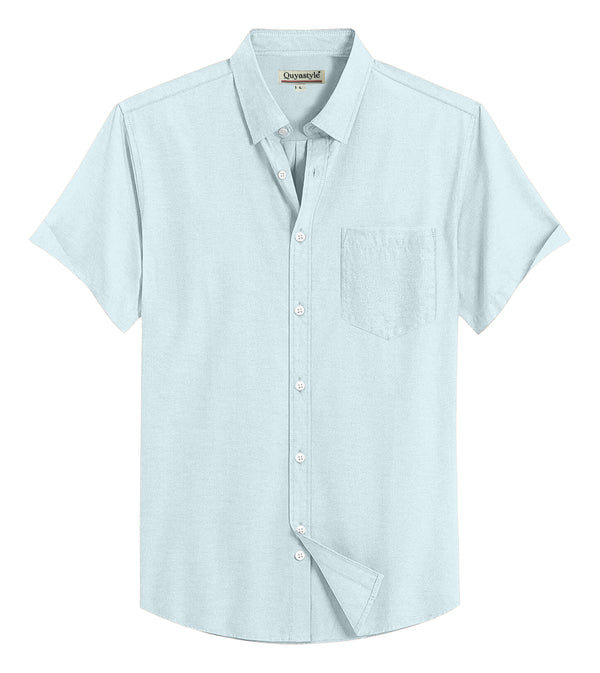 Mint Cream Cotton Solid Half Sleeves Shirt