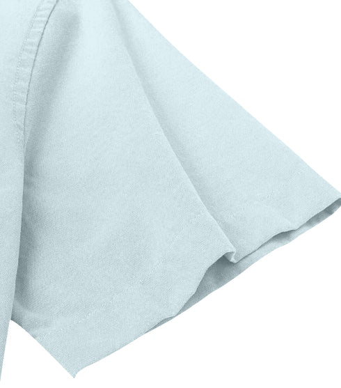 Mint Cream Cotton Solid Half Sleeves Shirt