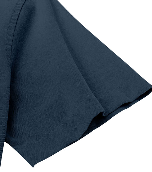 Pearl Blue Cotton Solid Half Sleeves Casual Shirt