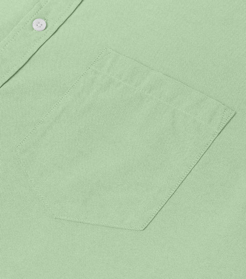 Olive Green Cotton Solid Half Sleeves Shirt