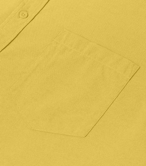 Mustard Cotton Solid Half Sleeves Shirt