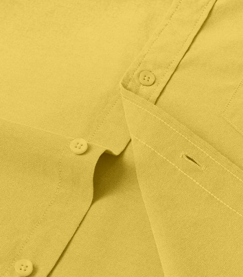 Mustard Cotton Solid Half Sleeves Shirt