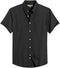 Men's Black Cotton Solid Half Sleeves Casual Shirt
