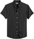 Men's Black Cotton Solid Half Sleeves Casual Shirt