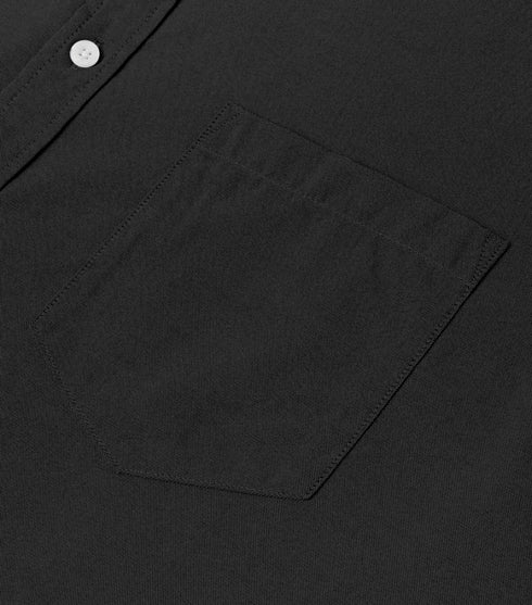 Men's Black Cotton Solid Half Sleeves Shirt