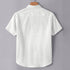 Off White Linen Cotton Regular Fit Plain Half Shirt