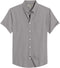 Dark Grey Cotton Solid Half Sleeves Shirt