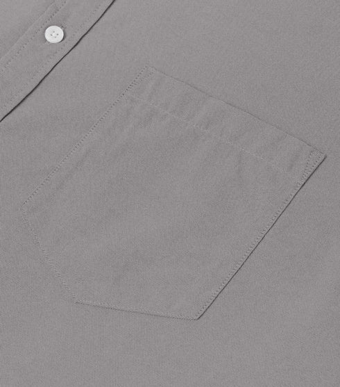 Dark Grey Cotton Solid Half Sleeves Shirt