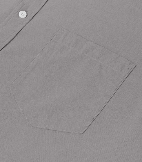 Dark Grey Cotton Solid Half Sleeves Shirt