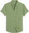 Military Green Cotton Solid Half Sleeves Shirt