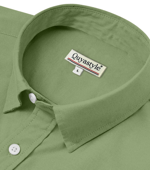 Dark Green Cotton Solid Half Sleeves Shirt