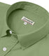 Military Green Cotton Solid Half Sleeves Shirt