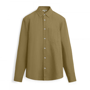 Beige Color Men's Long Sleeved Casual Shirt