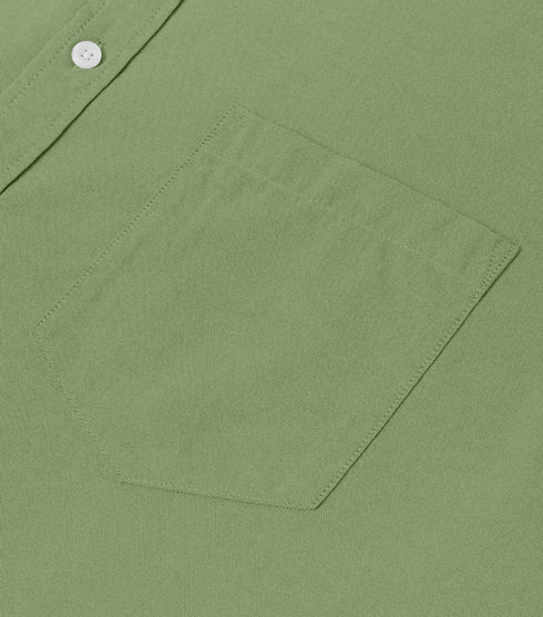 Dark Green Cotton Solid Half Sleeves Shirt