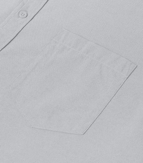 Men's Grey Cotton Solid Half Sleeves Shirt