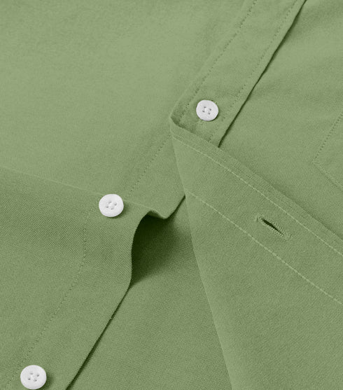 Dark Green Cotton Solid Half Sleeves Shirt