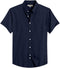 Navy Blue Men's Cotton Solid Half Sleeves Casual Shirt