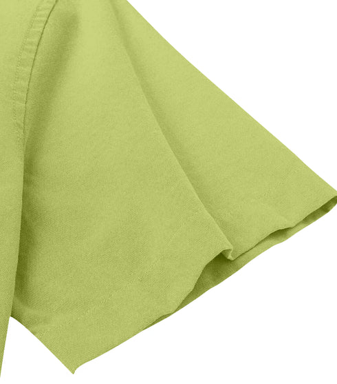 Perrot Green Cotton Solid Half Sleeves Shirt