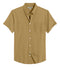 Khaki Green Cotton Solid Half Sleeves Shirt