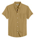 Khaki Green Cotton Solid Half Sleeves Shirt