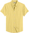 Yellow Cotton Solid Half Sleeves Shirt