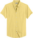 Yellow Cotton Solid Half Sleeves Shirt
