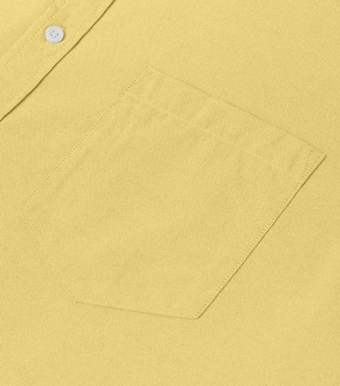 Yellow Cotton Solid Half Sleeves Shirt