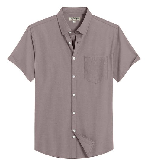 Trolley Grey Cotton Solid Half Sleeves Shirt