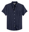 Navy Blue Men's Cotton Solid Half Sleeves Shirt