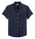 Navy Blue Men's Cotton Solid Half Sleeves Shirt
