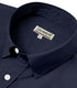 Navy Blue Men's Cotton Solid Half Sleeves Shirt