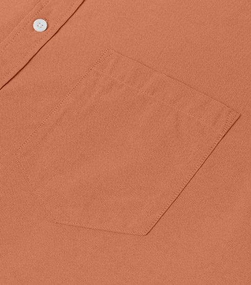 Orange Cotton Solid Half Sleeves Shirt
