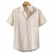 Beige Oxford Regular Fit Plain Shirt Half Sleeves