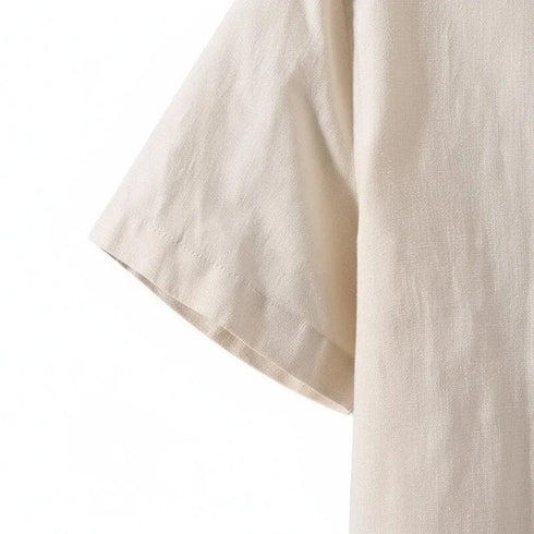 Beige Oxford Regular Fit Plain Shirt Half Sleeves