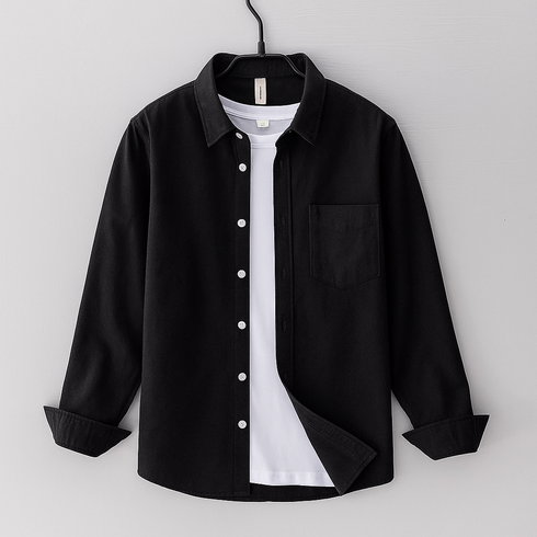 Black Full Sleeves Casual Shirt