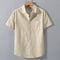 Beige Oxford Regular Fit Plain Shirt Half Sleeves