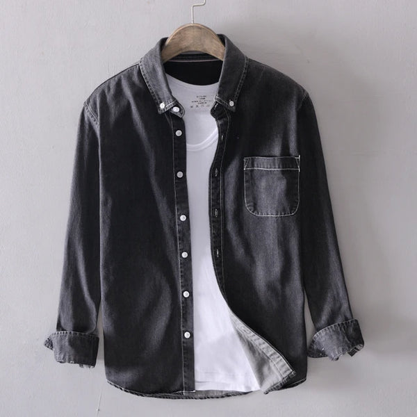 Men's Denim Autumn New Street Fashion Slim Casual Long sleeved Shirts