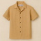Cuban Collar Linen Half Shirt