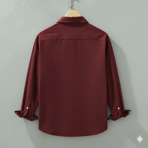 Maroon Full Sleeves Casual Shirt