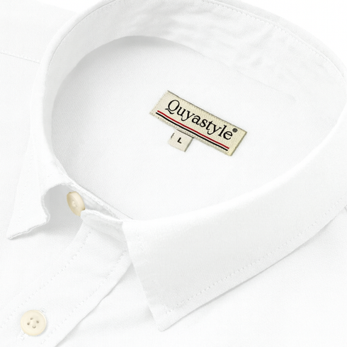 White Men's Cotton Solid Half Sleeves Casual Shirt