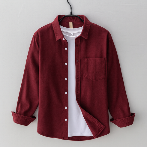 Maroon Full Sleeves Casual Shirt
