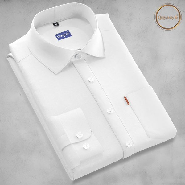 White Full Sleeves Formal Shirts