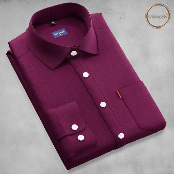 Maroon Full Sleeves Formal Shirts