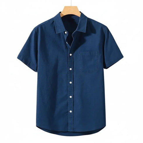 Marine Oxford Regular Fit Plain Shirt Half Sleeves