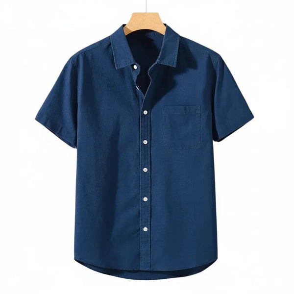 Marine Oxford Regular Fit Plain Shirt Half Sleeves