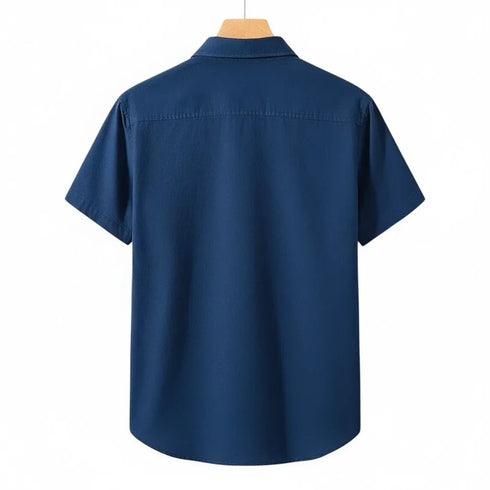 Marine Oxford Regular Fit Plain Shirt Half Sleeves