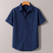 Navy Blue Oxford Regular Fit Plain Shirt Half Sleeves