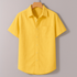 Yellow Oxford Regular Fit Plain Shirt Half Sleeves