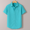 Turquoise Oxford Regular Fit Plain Shirt Half Sleeves