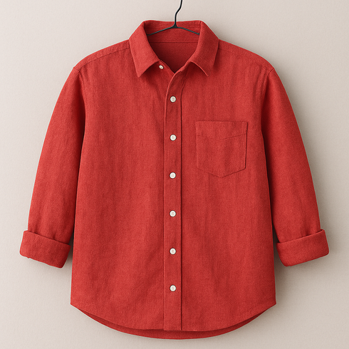 Men's Red Regular Fit Full Sleeves Shirt